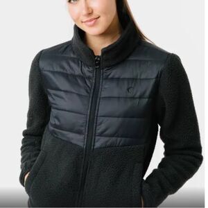 Zyia Active Targhee Women’s black full zip puffer fleece jacket  medium GUC! 🌙